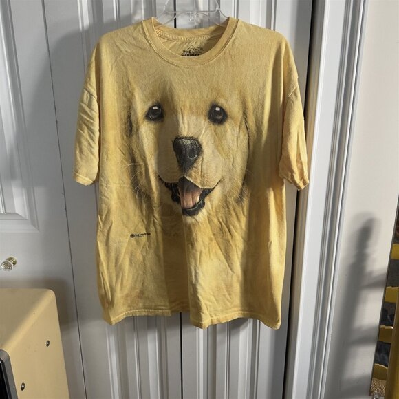 The Mountain Other - The Mountain Shirt Mens Golden Retriever Labrador Dog Face Yellow Tie Dye